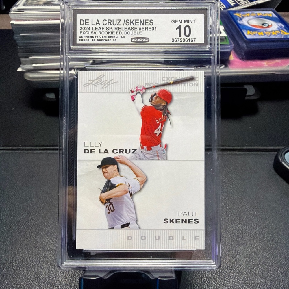 DE LA CRUZ / SKENES 2024 LEAF SP. RELEASE #ERE01 EXCLUSIVE ROOKIE CCG 10